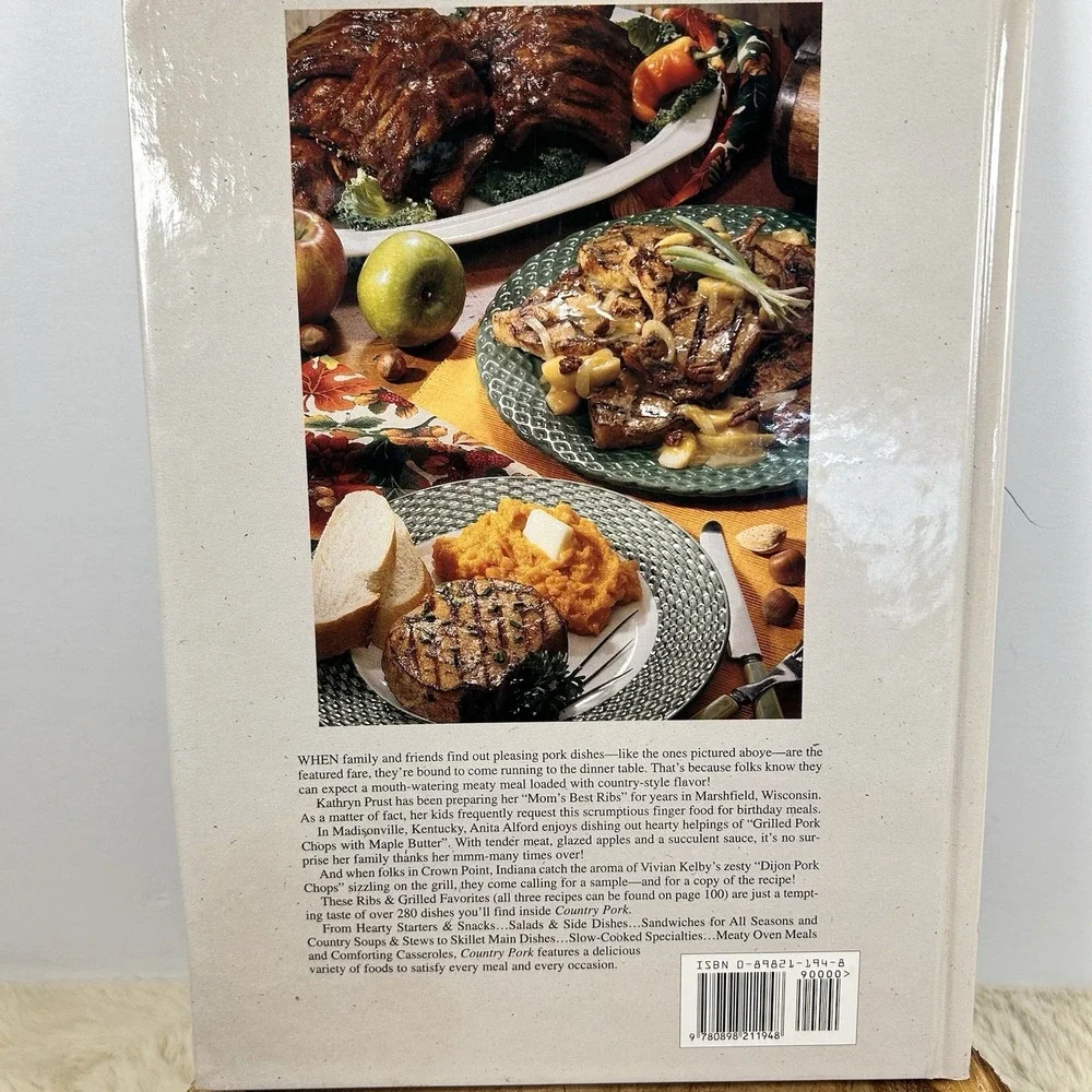 Vintage 1996 Country Pork‎ Recipes Cookbook Cook Book Hardcover